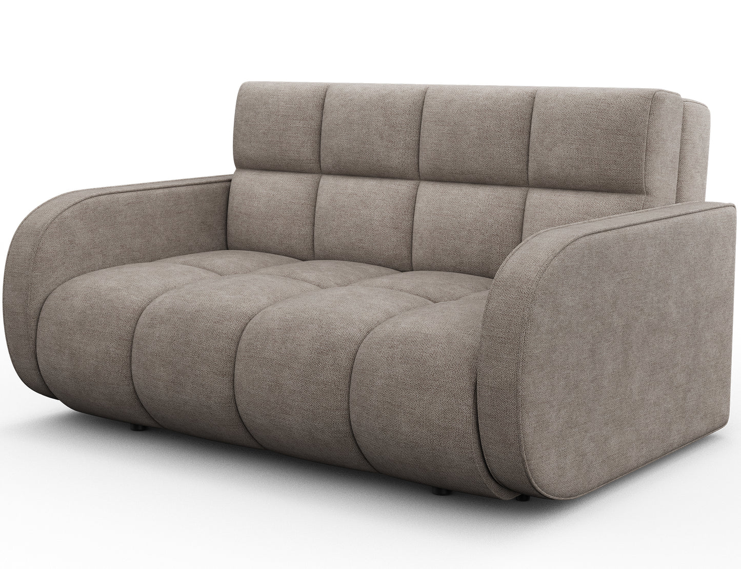 Sofa Deverio Poco 07 beżowy w ujęciu skośnym – mebel z funkcją spania i pojemnikiem, idealny do salonu i pokoju gościnnego.