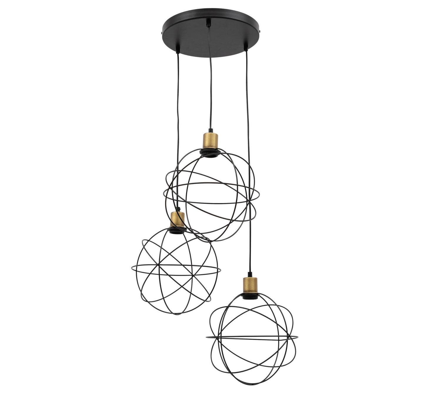 Lampa wisząca potrójna Olinto czarna 52×120 cm – miniatura packshotu na białym tle