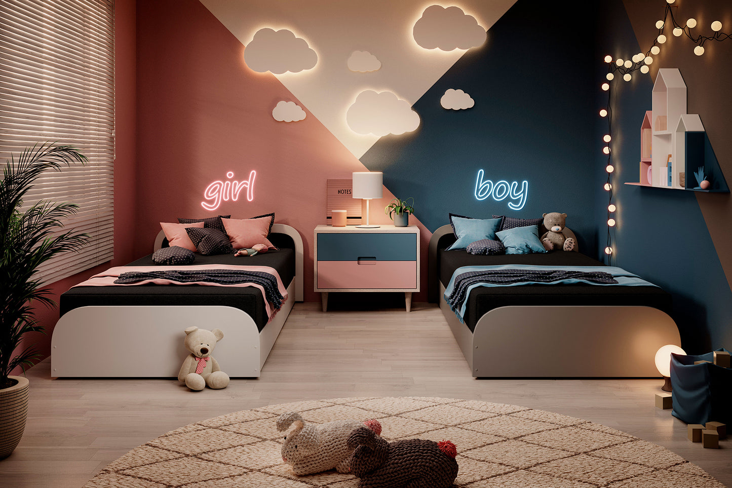 Zbliżenie na tapicerowany panel zagłówka łóżka Parys I Sawana 14 (czarny) z subtelnym przeszyciem i lakierowaną ramą.