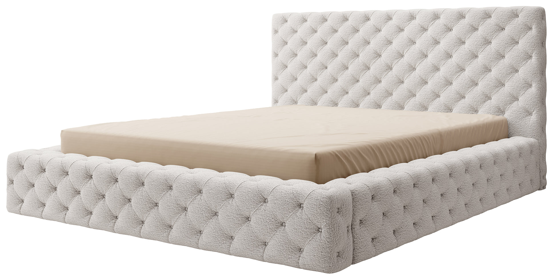 Łóżko Princce 140x200 w kolorze Royal 01 biały – widok produktu na białym tle.