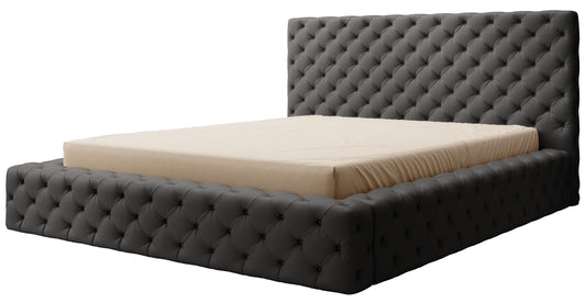 Łóżko Princce 160x200 w kolorze Softis 11 czarny – widok produktu na białym tle.