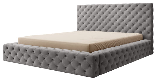 Łóżko Princce 140x200 w kolorze Sola 06 szary – widok produktu na białym tle.