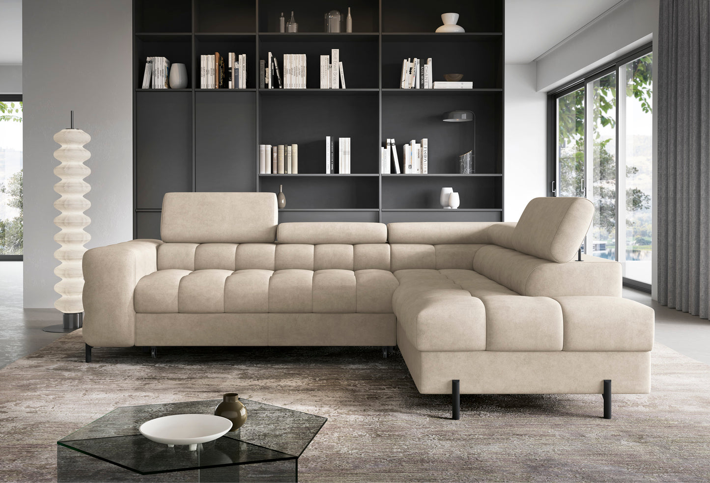 Ferucce w tkaninie Aura 18 łączy minimalistyczny design z komfortem – idealny do stylowych i funkcjonalnych wnętrz.