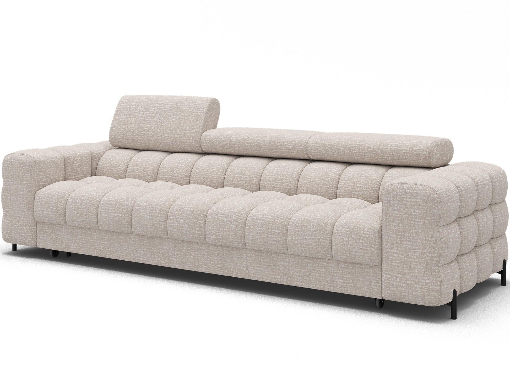 Beżowa sofa Festello Baffix 20 w ujęciu skośnym, łączy funkcjonalność i styl z nowoczesnym designem.