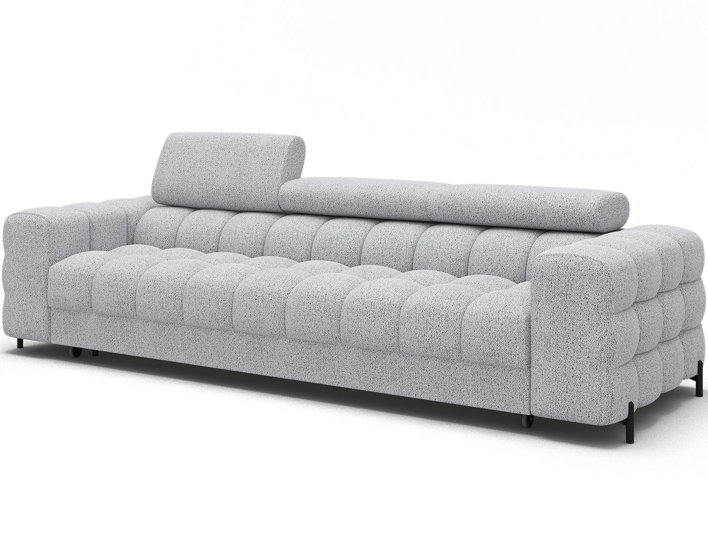 Sofa Festello Coralline 01 biała – funkcjonalna sofa z funkcją spania i eleganckim pikowaniem w stylowym wnętrzu.