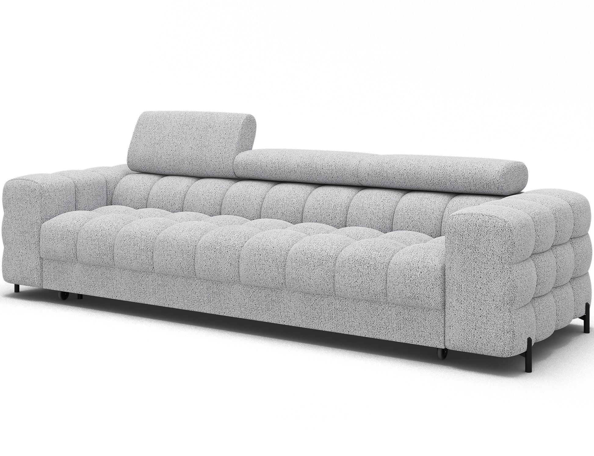 Sofa Festello Coralline 01 biała – funkcjonalna sofa z funkcją spania i eleganckim pikowaniem w stylowym wnętrzu.