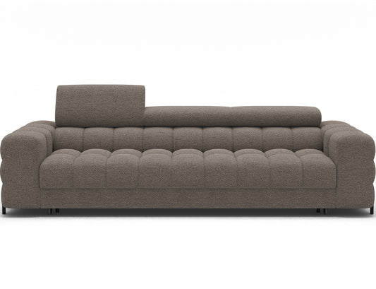 Sofa Festello Royal 20 beżowa – nowoczesna trzyosobowa kanapa z funkcją spania i regulowanymi zagłówkami do eleganckiego salonu.