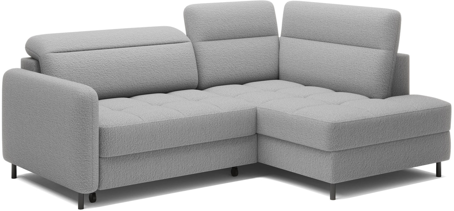 Narożnik Barea, Royal 04 szary, układ prawy, ujęcie perspektywiczne.