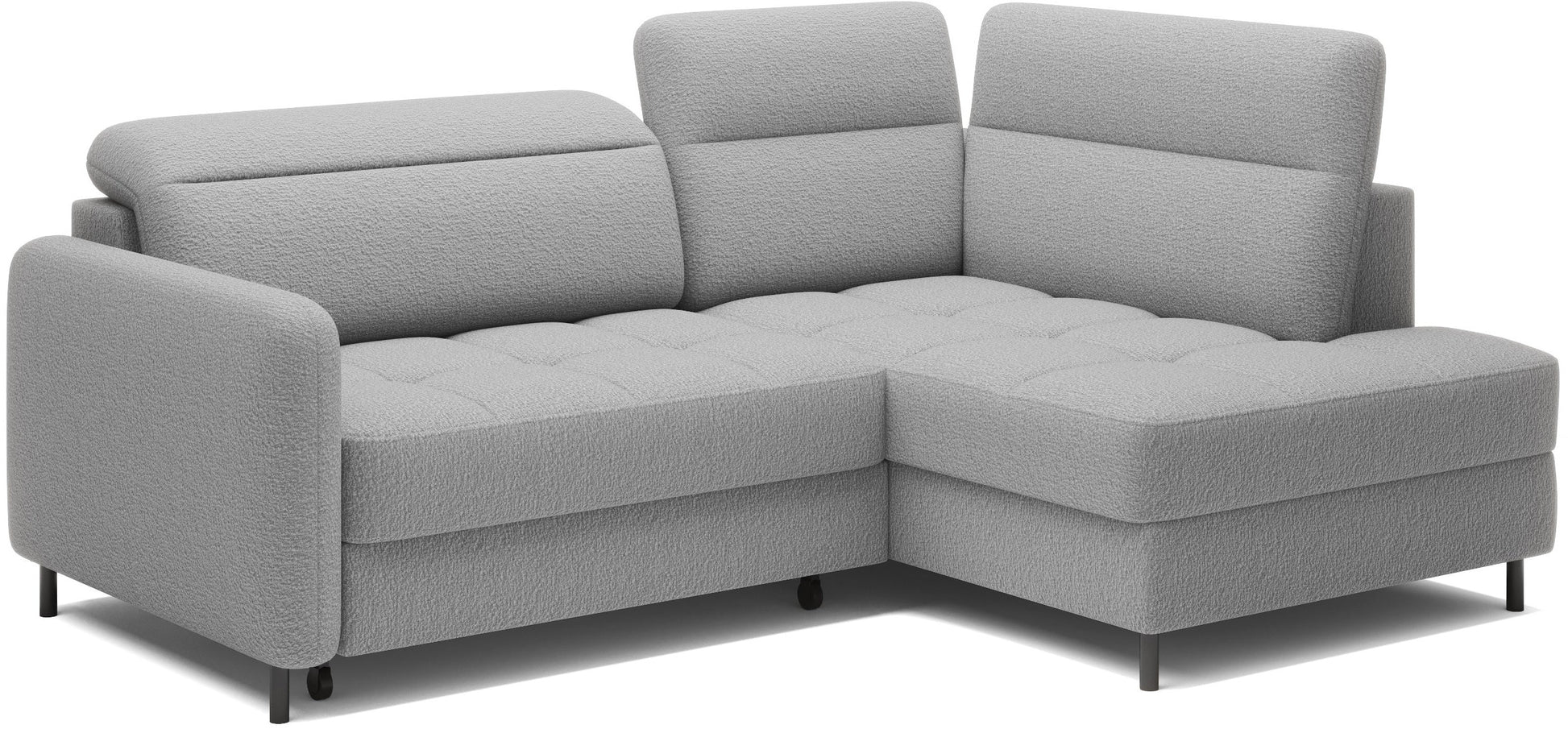 Narożnik Barea, Royal 04 szary, układ prawy, ujęcie perspektywiczne.