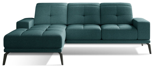 Narożnik L z regulowanymi zagłówkami morski, lewy, na białym tle