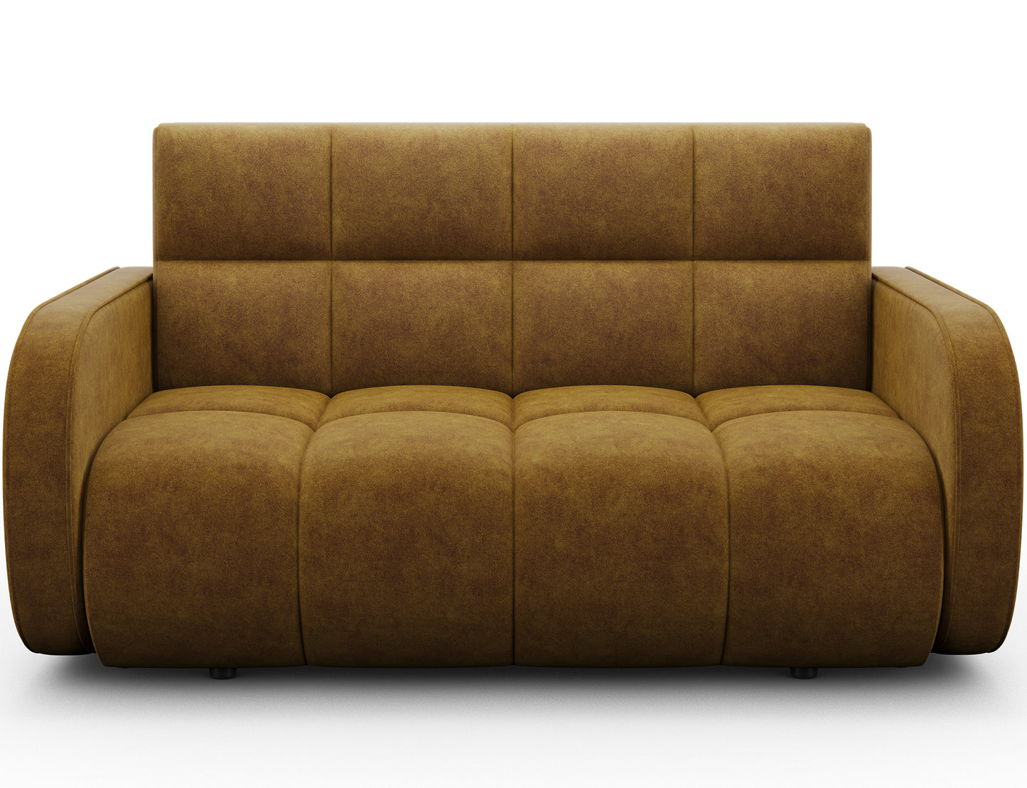 Amerykanka Deverio Aura 45 sepia – sofa z funkcją spania i pojemnikiem na pościel, idealna do małych nowoczesnych wnętrz.