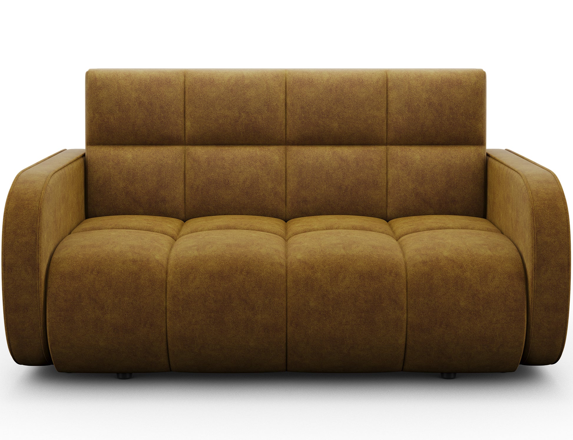 Amerykanka Deverio Aura 45 sepia – sofa z funkcją spania i pojemnikiem na pościel, idealna do małych nowoczesnych wnętrz.