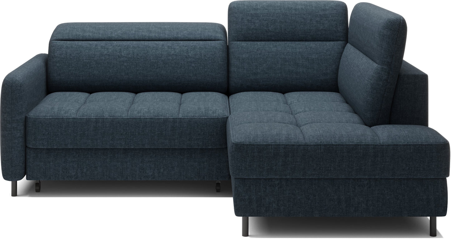 Narożnik Barea Manhattan 40 granatowy, układ prawy – widok frontowy