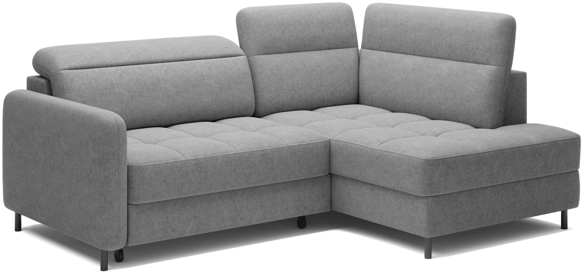 Barea Raquel 04 szary prawy – widok bryły z boku, miękkie siedziska i wysokie podłokietniki