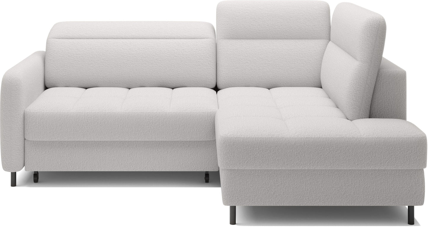 Narożnik Barea Royal 01 biały, układ prawy – widok frontowy packshot.