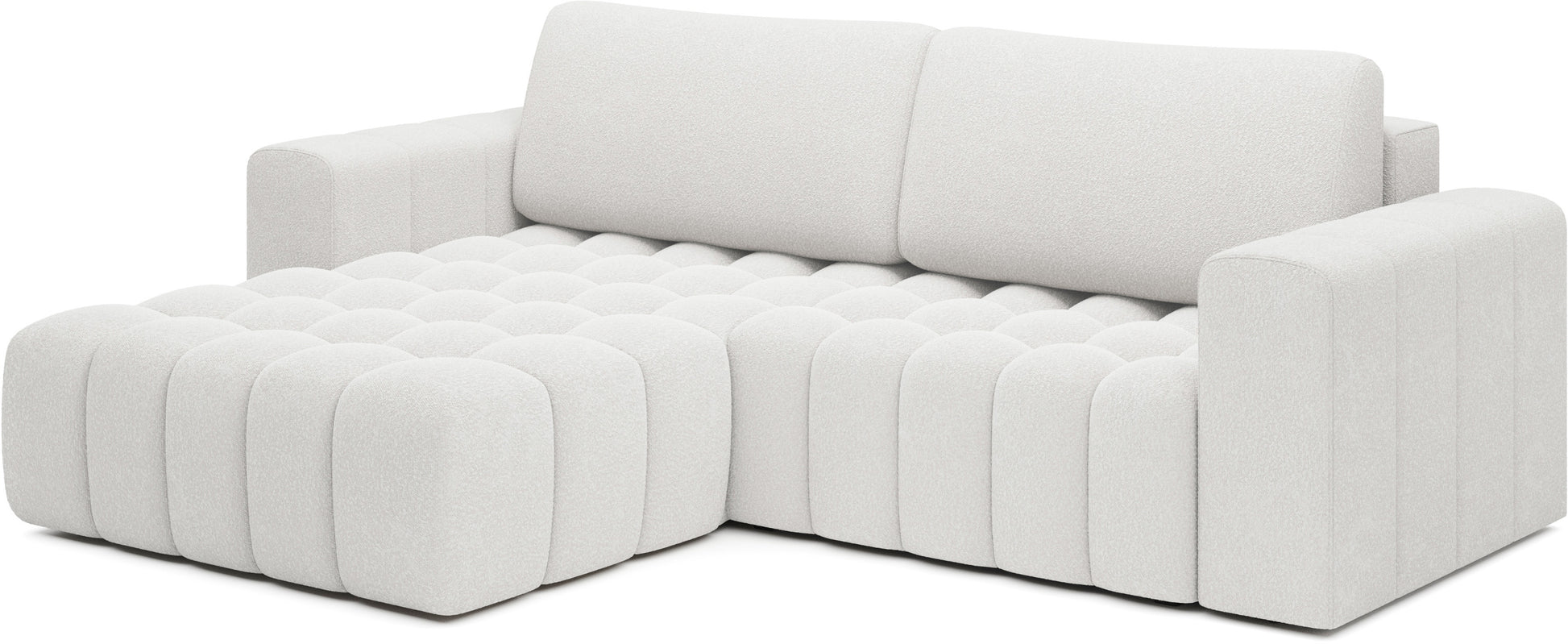 Narożnik Bonett w kształcie L z szezlongiem po lewej stronie.