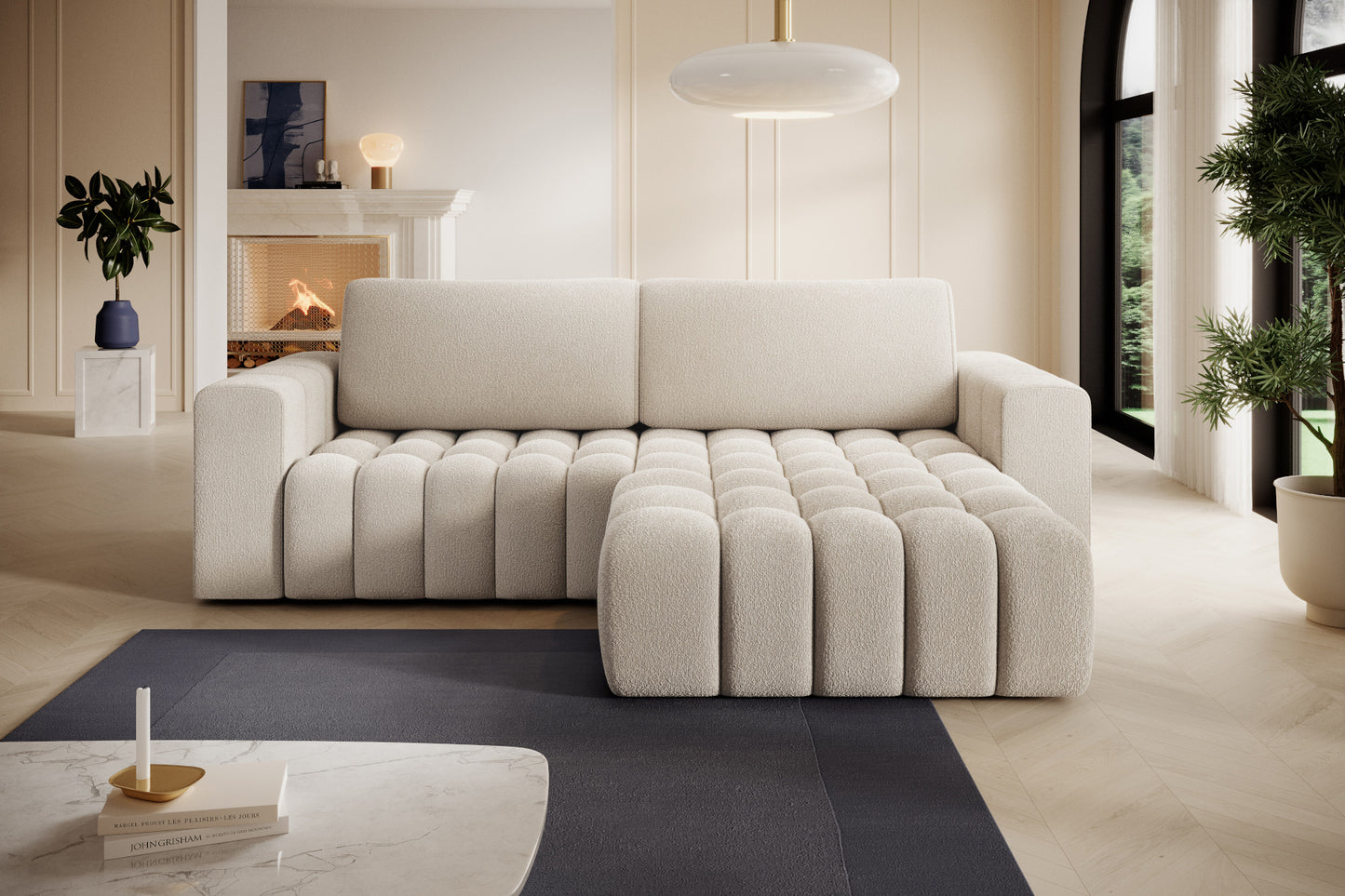 Bonett Jaffray 18 w aranżacji nowoczesnego salonu, układ prawy.