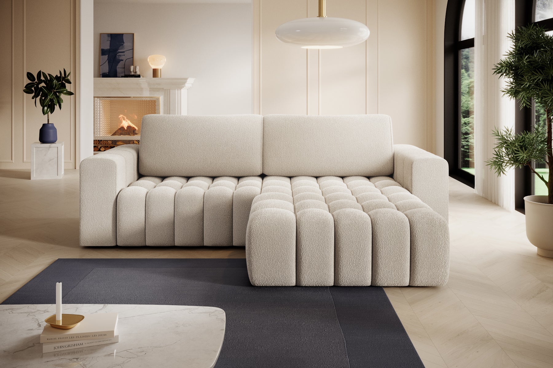 Bonett Jaffray 18 w aranżacji nowoczesnego salonu, układ prawy.