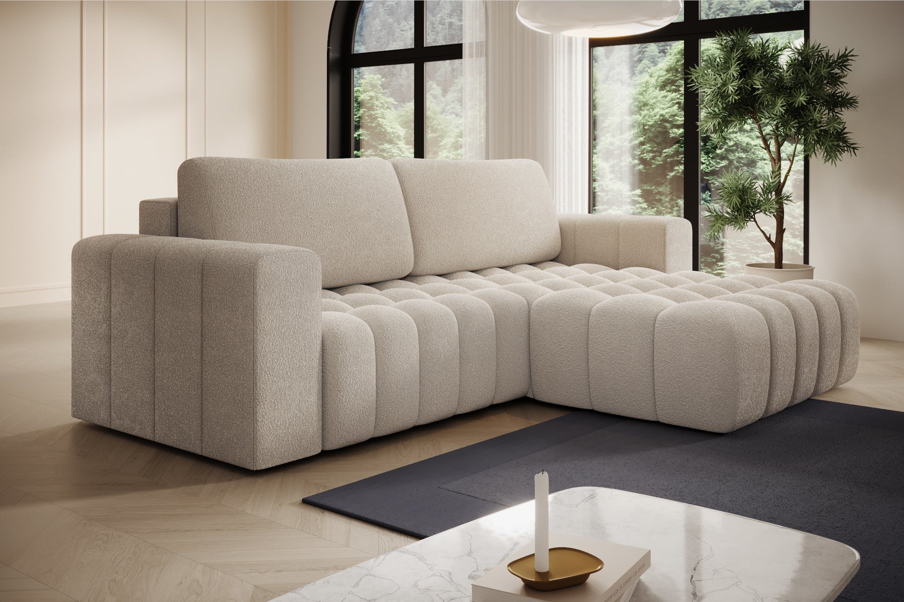 Bonett Jaffray 18 – narożna konfiguracja w jasnym wnętrzu, układ prawy.