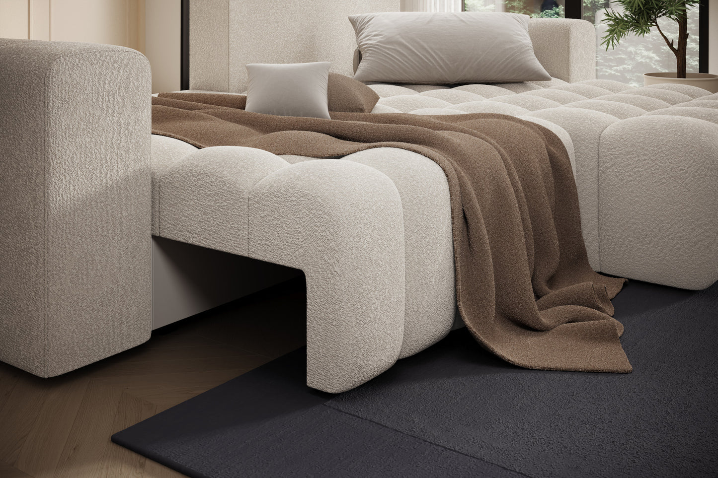 Detal oparcia i podłokietnika narożnika Bonett Jaffray 18, układ prawy.