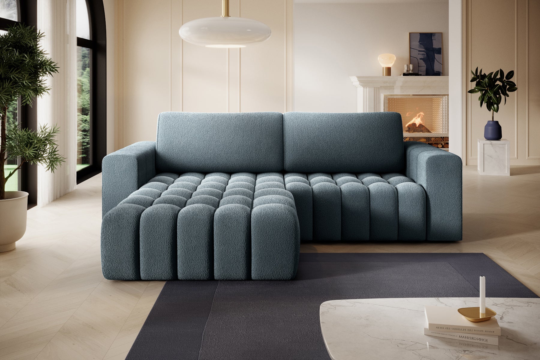 Bonett Jaffray 40 w aranżacji nowoczesnego salonu, układ lewy.