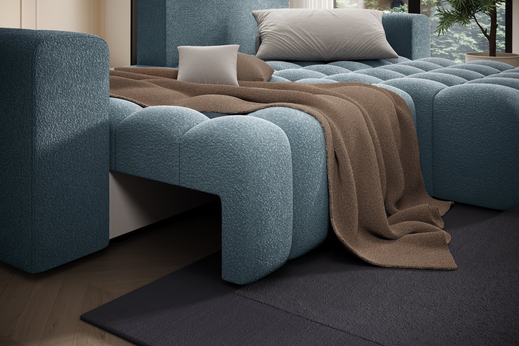 Detal oparcia i podłokietnika narożnika Bonett Jaffray 40, układ prawy.