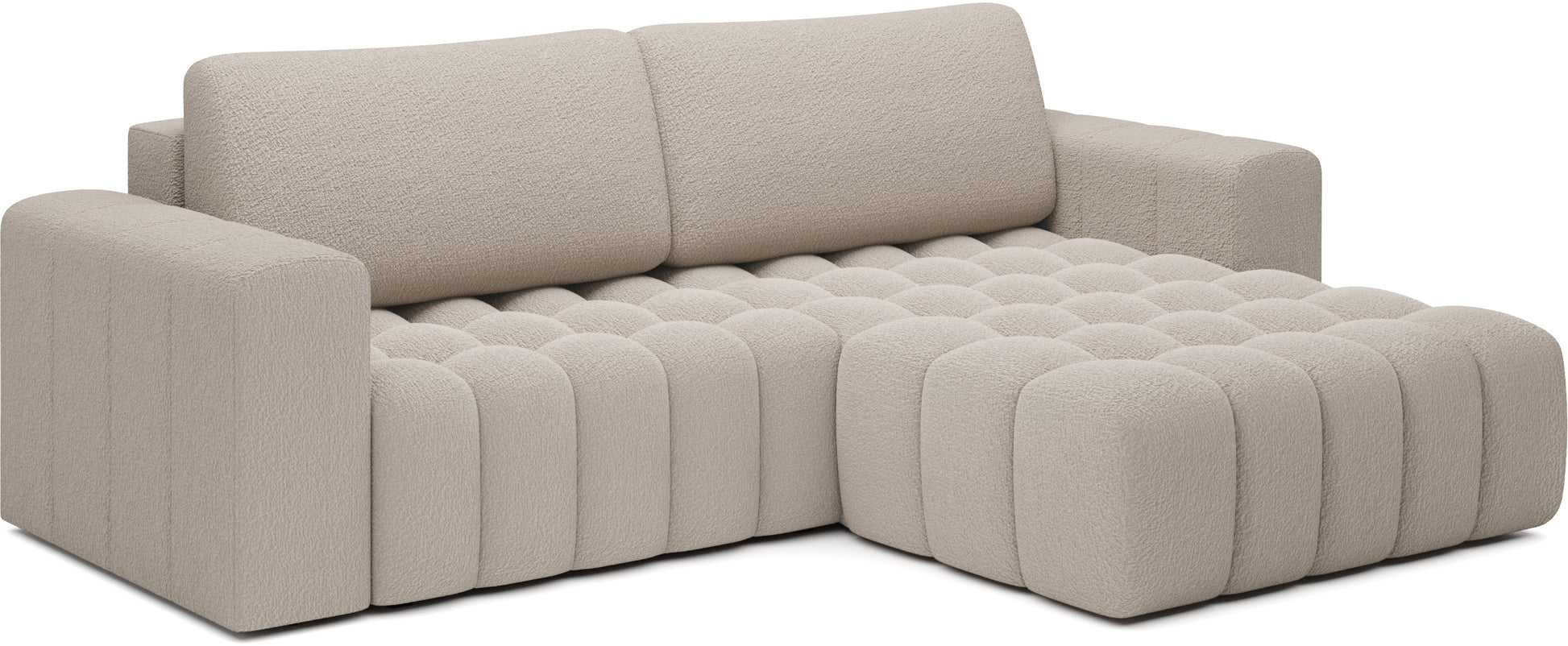 Narożnik Bonett w kształcie L z szezlongiem po prawej stronie.