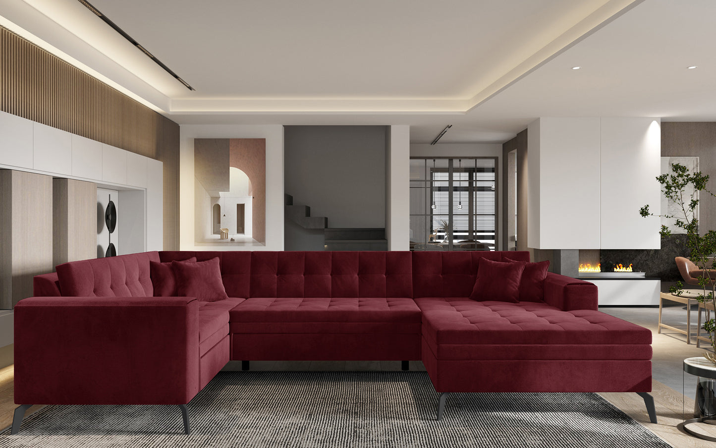 Czerwona sofa narożna Montez wykonana z materiału Loco 25 to idealne rozwiązanie dla osób szukających komfortowego mebla do salonu, który wyróżnia się odważnym kolorem i zapewnia wygodne miejsce do relaksu