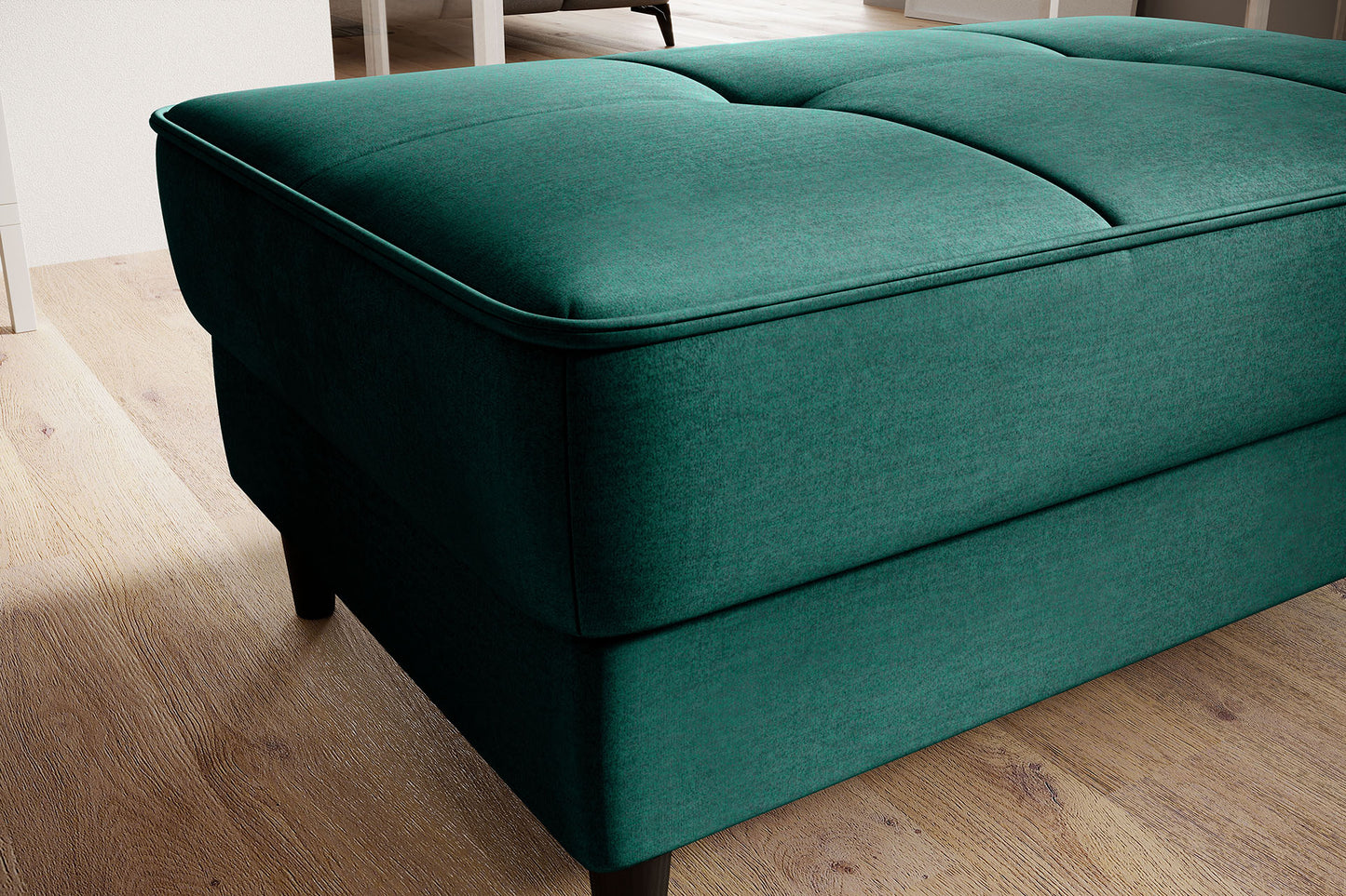 
Model Bellis Nube 35 w zielonym odcieniu prezentuje się elegancko dzięki zwartej i opływowej bryle. Tapicerowane wykończenie zapewnia wygodne miejsce do siedzenia lub oparcia nóg.

