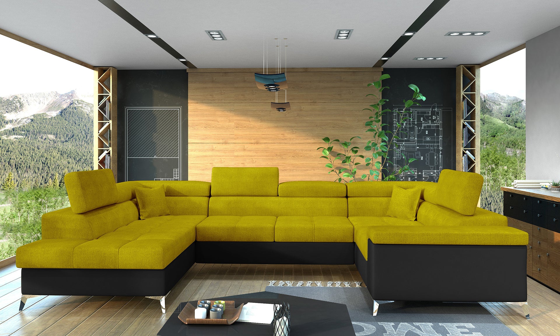 Designerski narożnik Thiago lewy wykonany z tkanin Omega 68 i Soft 11 prezentuje minimalistyczną bryłę, regulowane zagłówki oraz komfortowe siedziska. Funkcjonalny narożnik do rodzinnego salonu zapewnia wysoki komfort wypoczynku każdego dnia.
