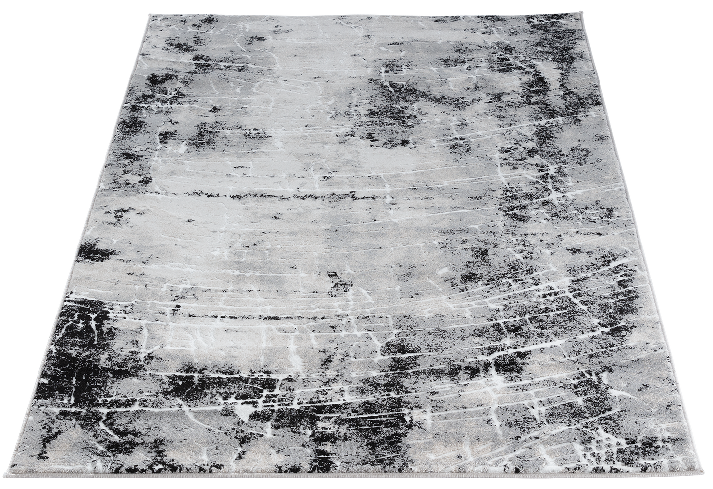 Dywan Bardot Grey 160x220 cm zaprezentowany z góry, ukazujący pełen wzór w nowoczesnym stylu.