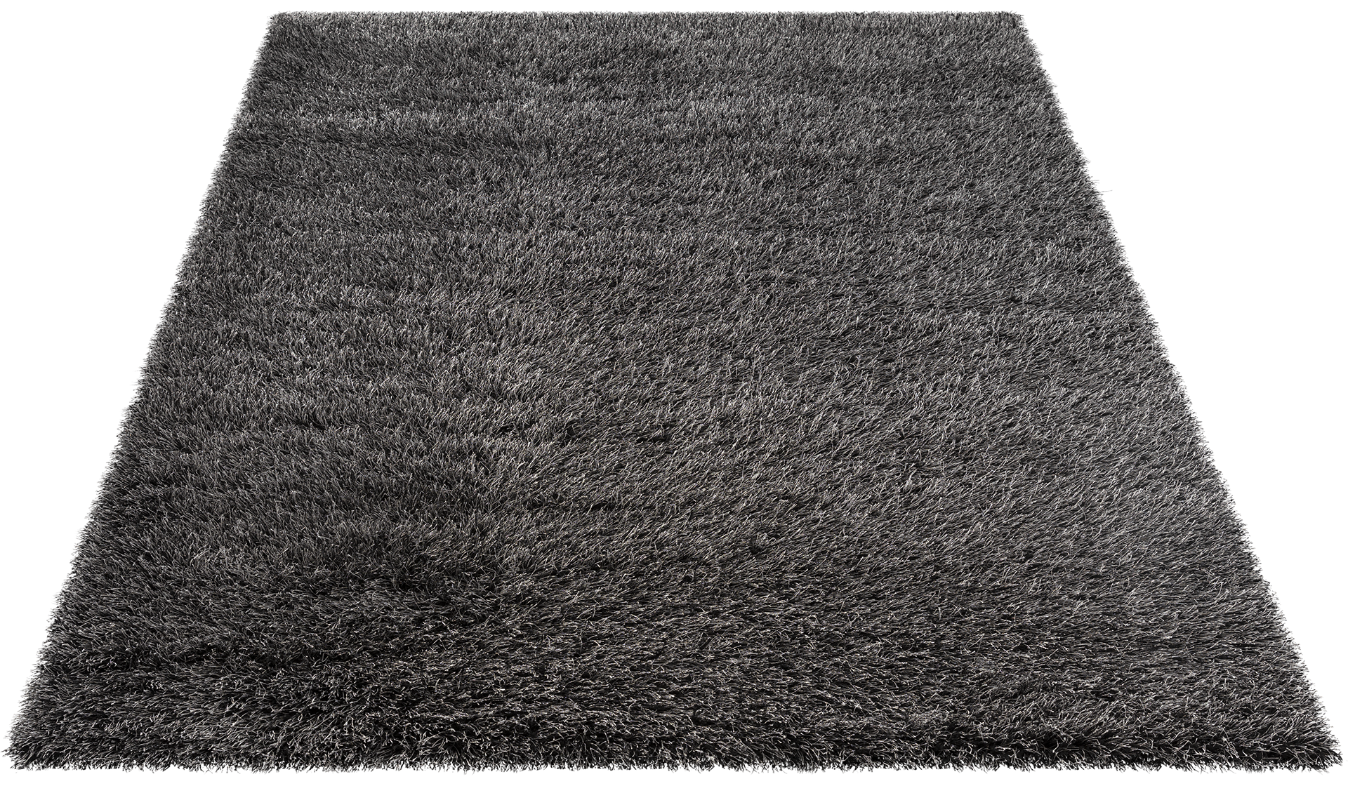 Dywan Blodwen Black 80x150 cm widziany z góry, prezentujący gęste, miękkie runo typu shaggy.