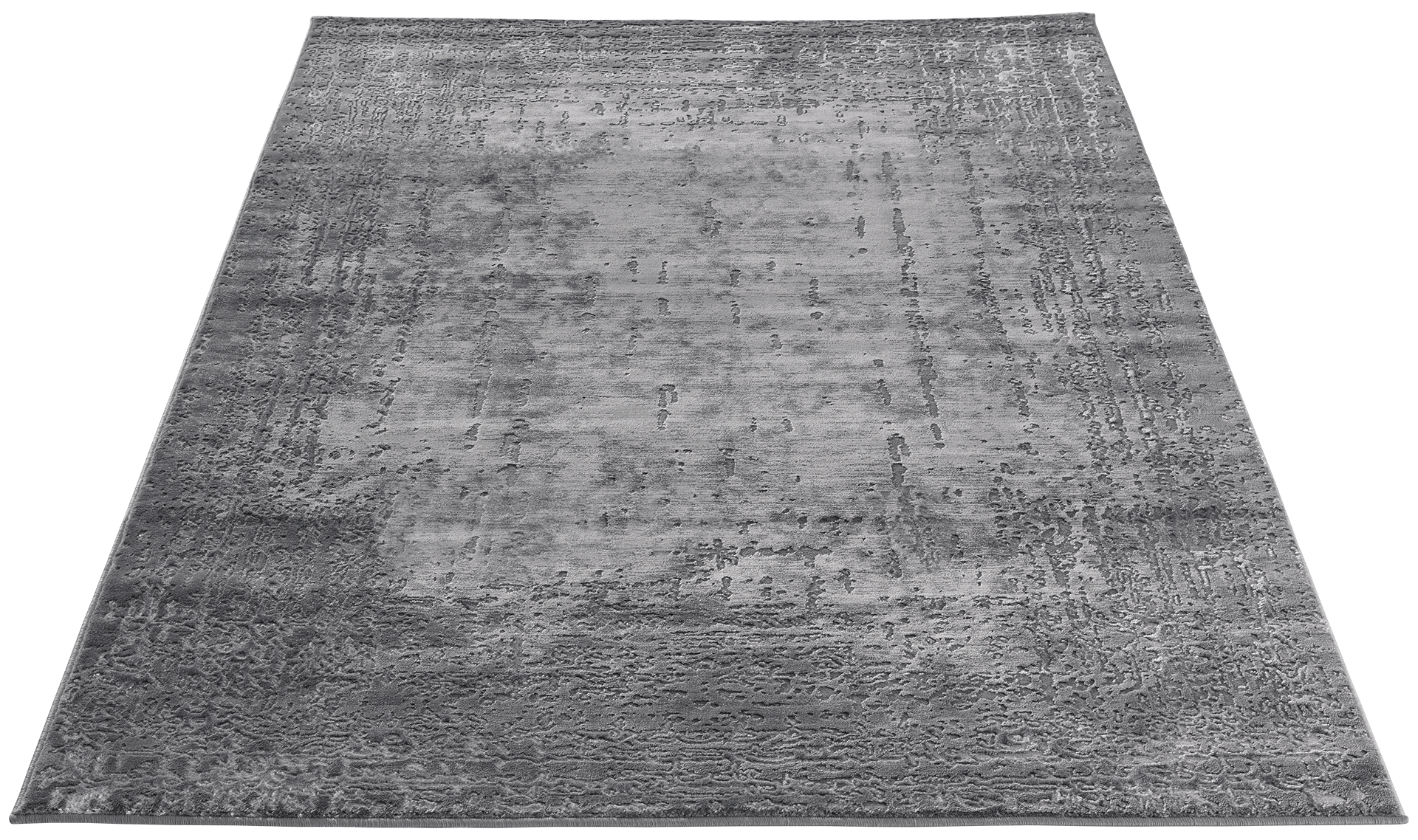 Dywan Codrila Grey 120x180 cm widziany z góry, prezentujący subtelny, strukturalny wzór inspirowany fakturą betonu.
