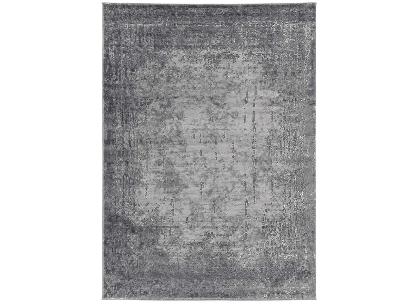 Dywan Codrila Grey 160x220 cm o eleganckim, nowoczesnym wzorze w odcieniach szarości z delikatnym efektem postarzenia.