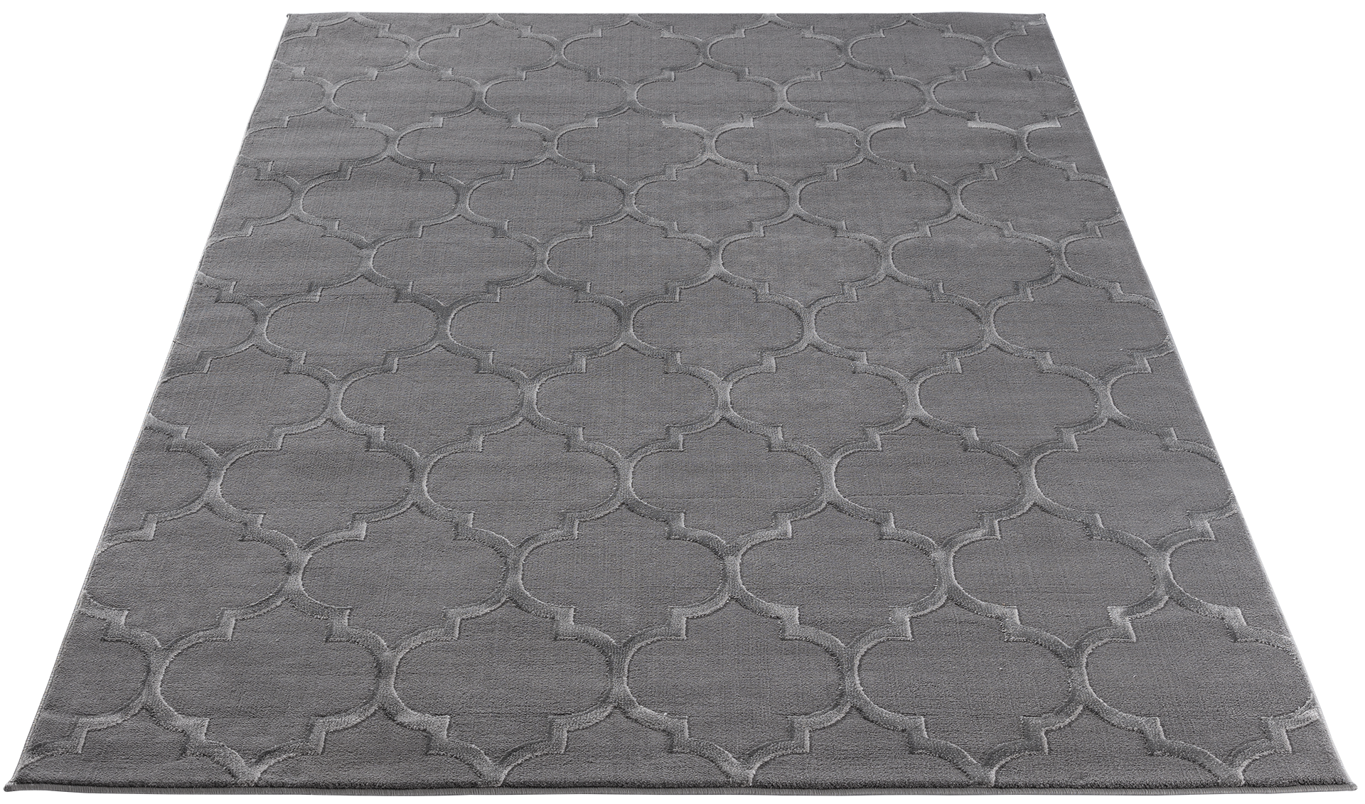 Dywan Elsher Grey 120x180 cm w perspektywie – elegancki szary dywan z trójwymiarowym geometrycznym wzorem.