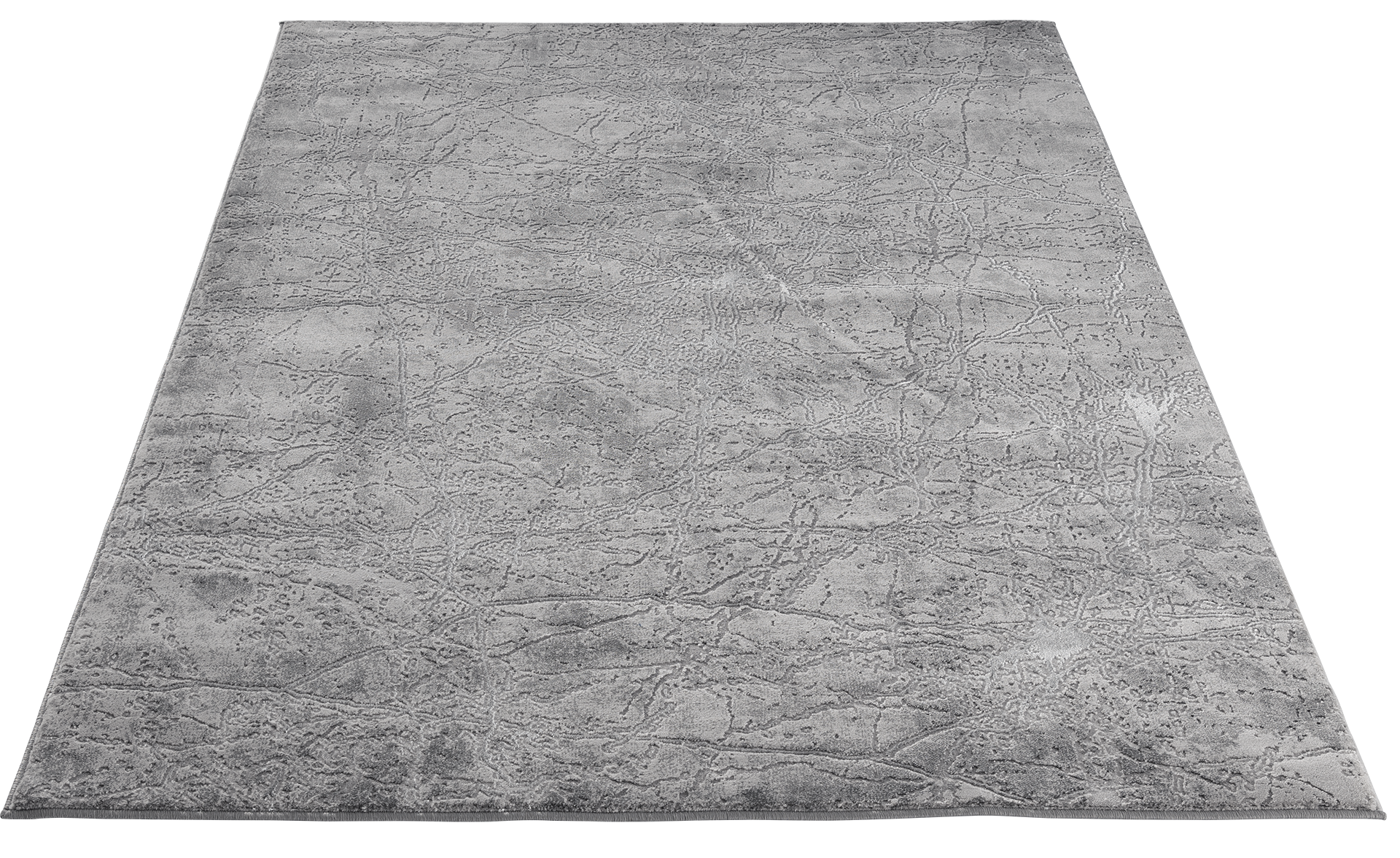 Dywan Siggi Grey 160x220 cm w perspektywie – elegancki szary dywan z minimalistycznym, marmurowym wzorem.