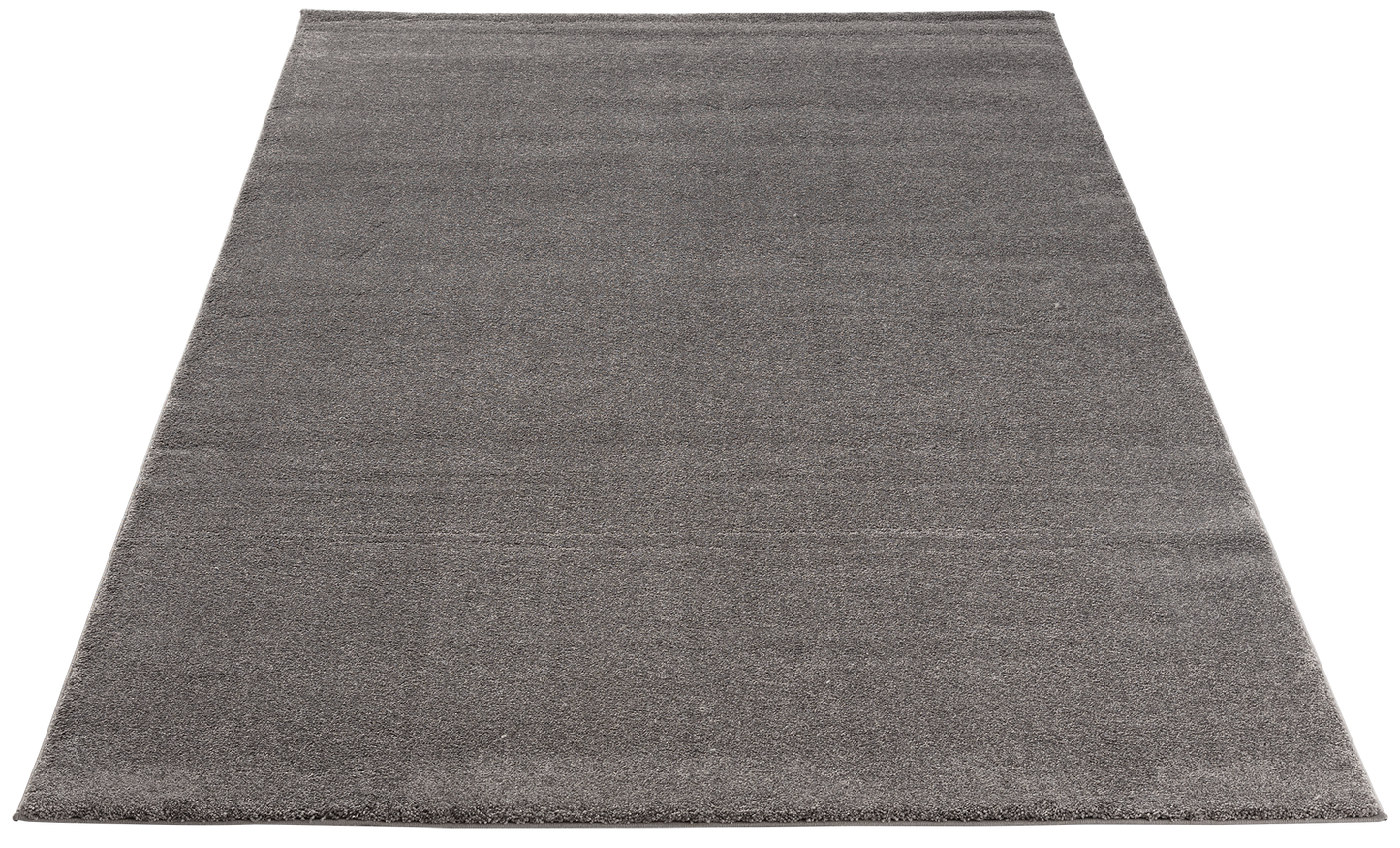 Dywan Verlice Grey 160x230 cm w perspektywie – prosty, minimalistyczny wzór w odcieniu ciemnej szarości.