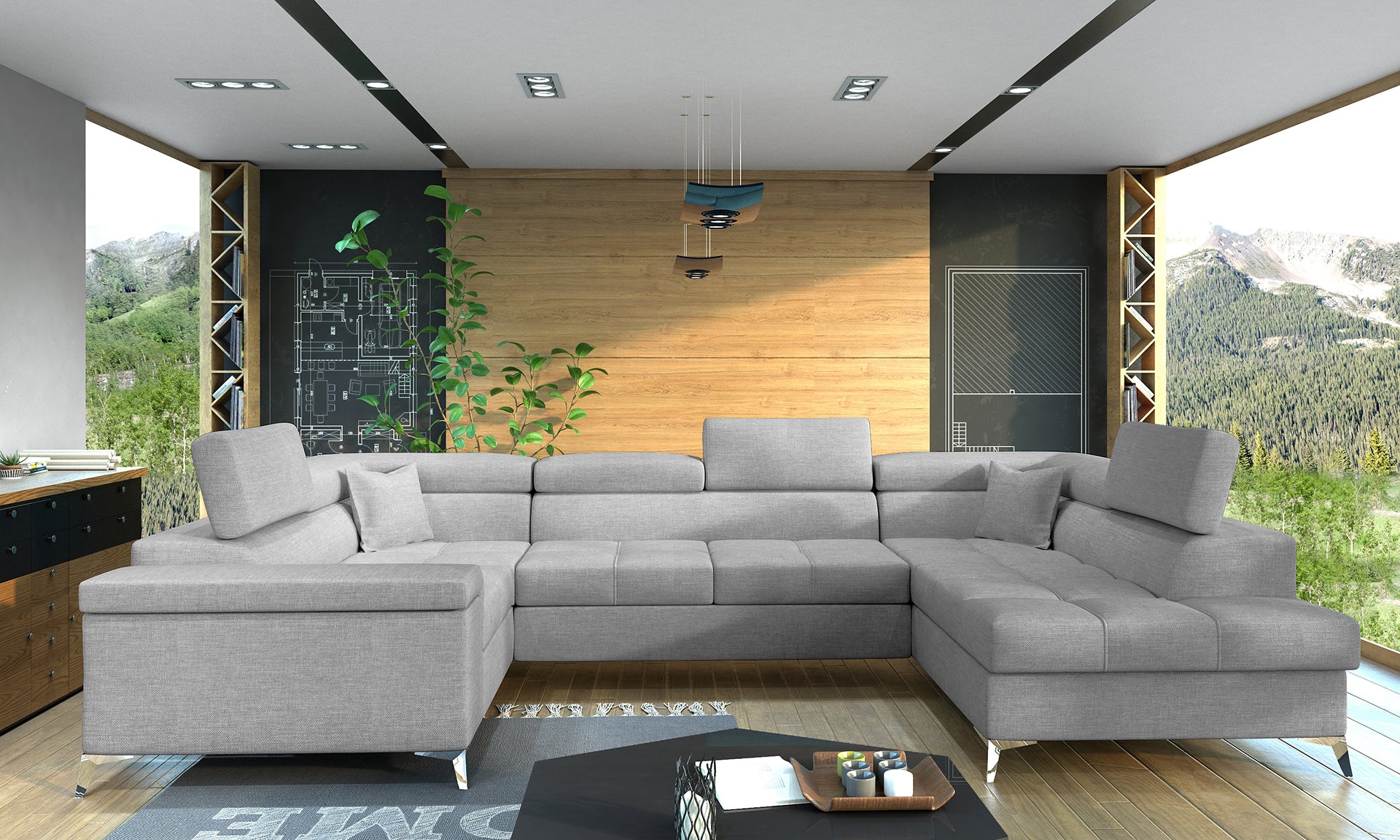 Designerski narożnik Thiago prawy wykonany z tkaniny Sawana 21 prezentuje minimalistyczną bryłę, regulowane zagłówki oraz komfortowe siedziska. Funkcjonalny narożnik do rodzinnego salonu zapewnia wysoki komfort wypoczynku każdego dnia.