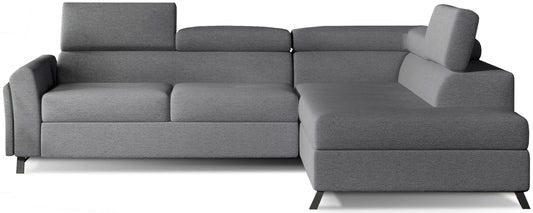 Model Kairos prawy Primo 96 w kolorze ciemnoszarym to stylowa sofa narożna do pokoju dziennego, która łączy prostą formę, praktyczny układ i komfort codziennego wypoczynku.