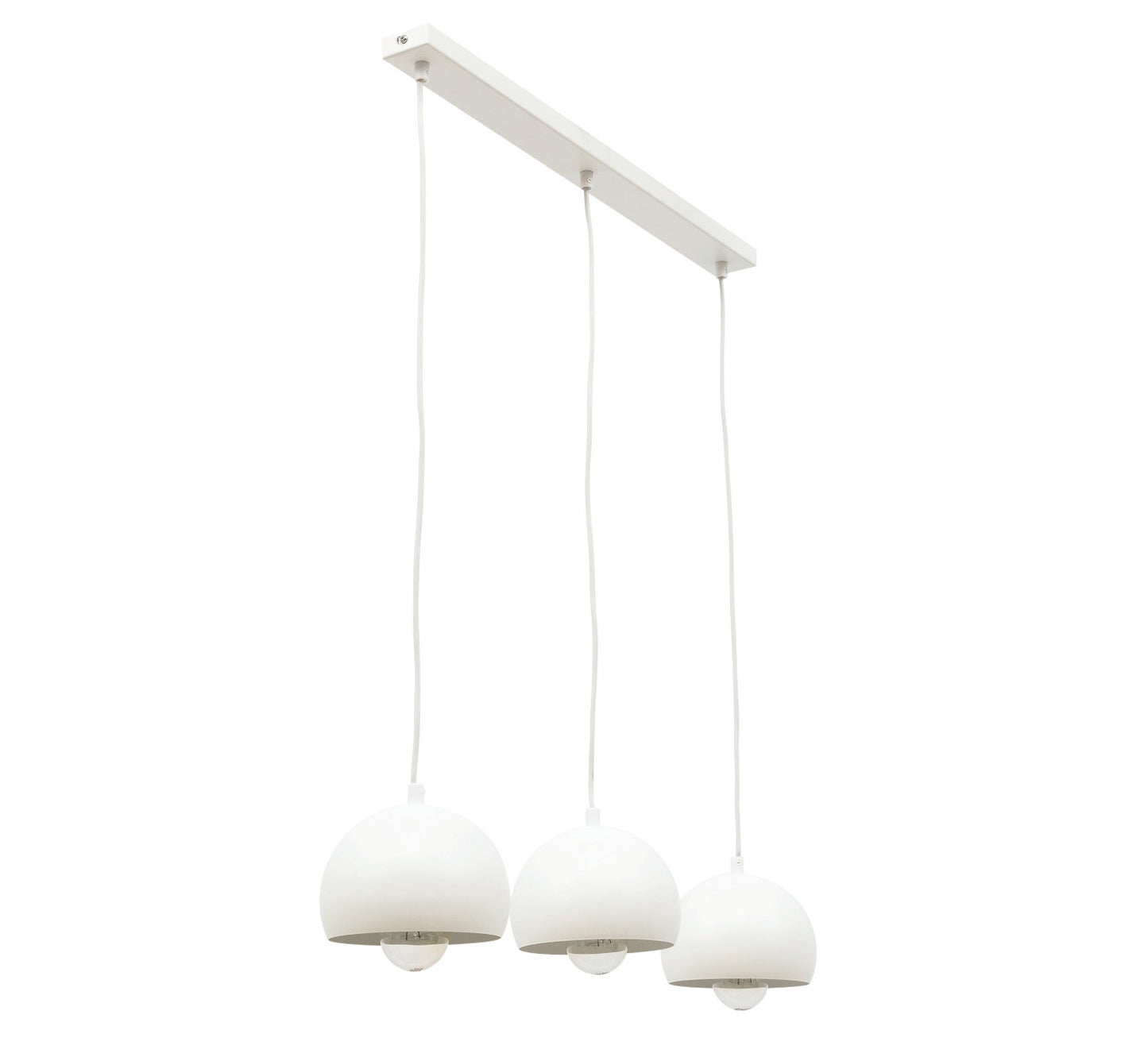 Lampa wisząca Callide 3 biała 65×110 cm – packshot na białym tle