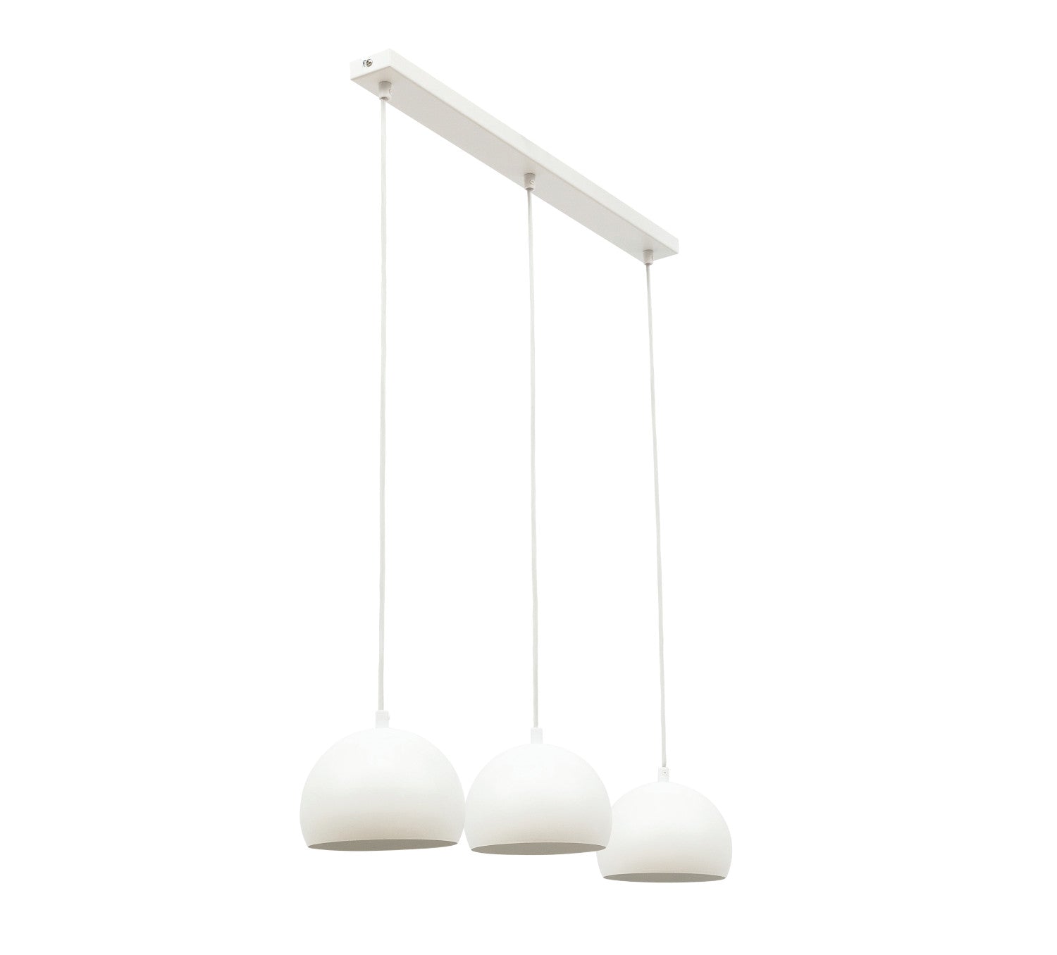Lampa wisząca Callide 3 biała 65×110 cm – widok z boku (packshot)
