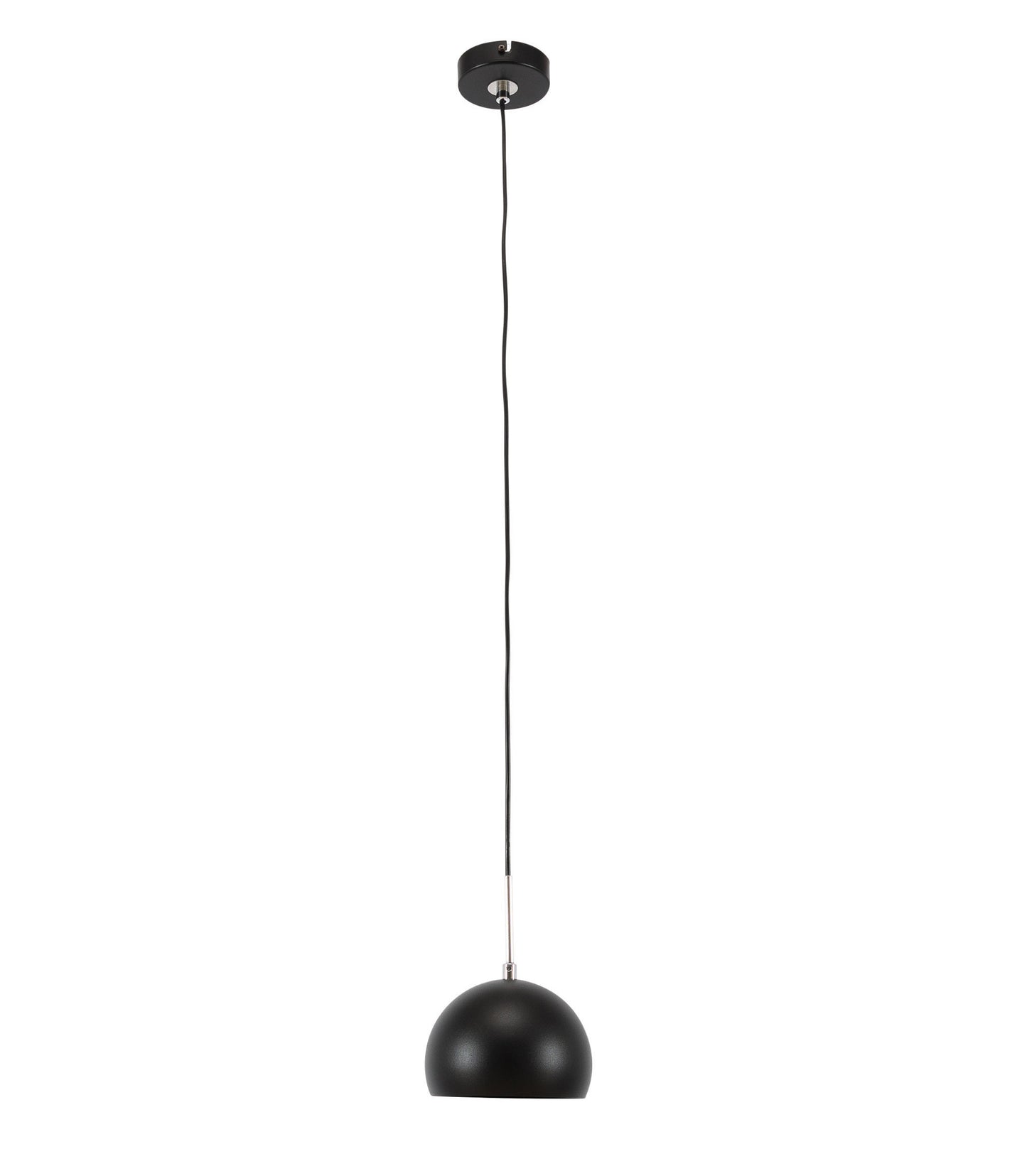Lampa wisząca Canonus czarna 15x110 cm – widok produktu na białym tle, długi przewód i czarny klosz