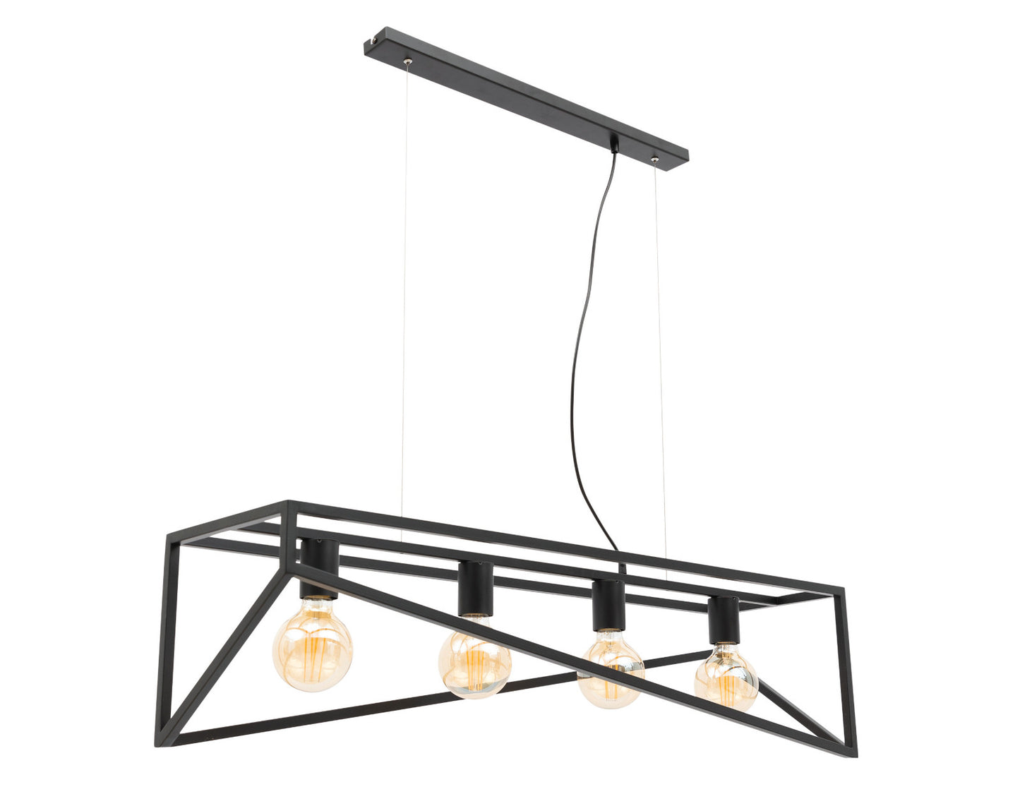 Lampa wisząca Eluvies czarna 25×125 cm – packshot na białym tle