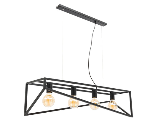 Lampa wisząca Eluvies czarna 25×125 cm – packshot na białym tle