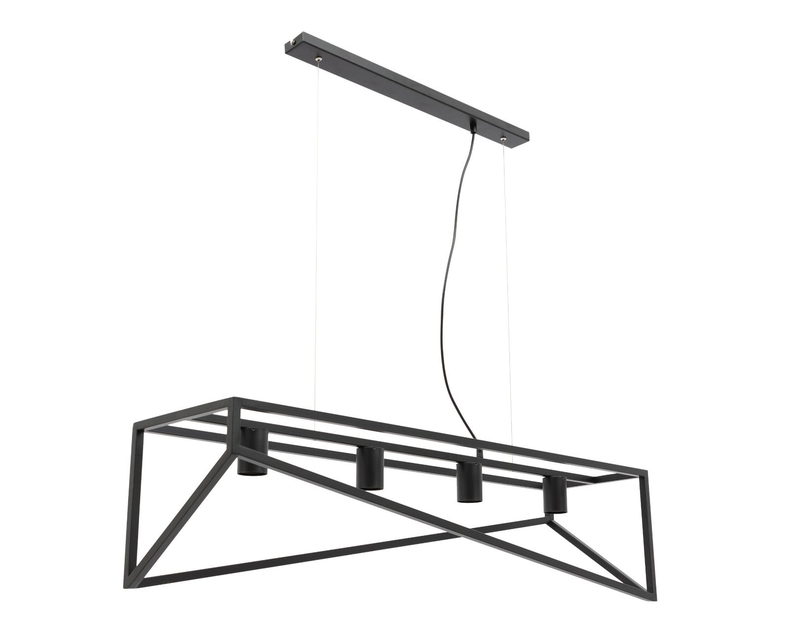 Lampa wisząca Eluvies czarna 25×125 cm – widok perspektywiczny (packshot)