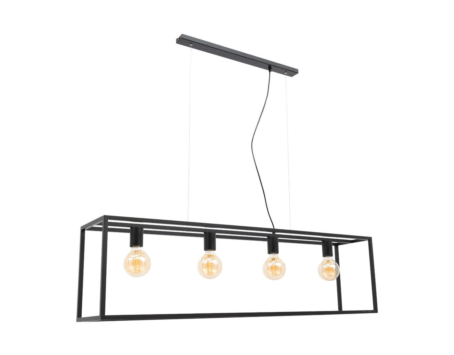 Lampa wisząca Furtim czarna 122×120 cm – 4 punkty świetlne, packshot na białym tle