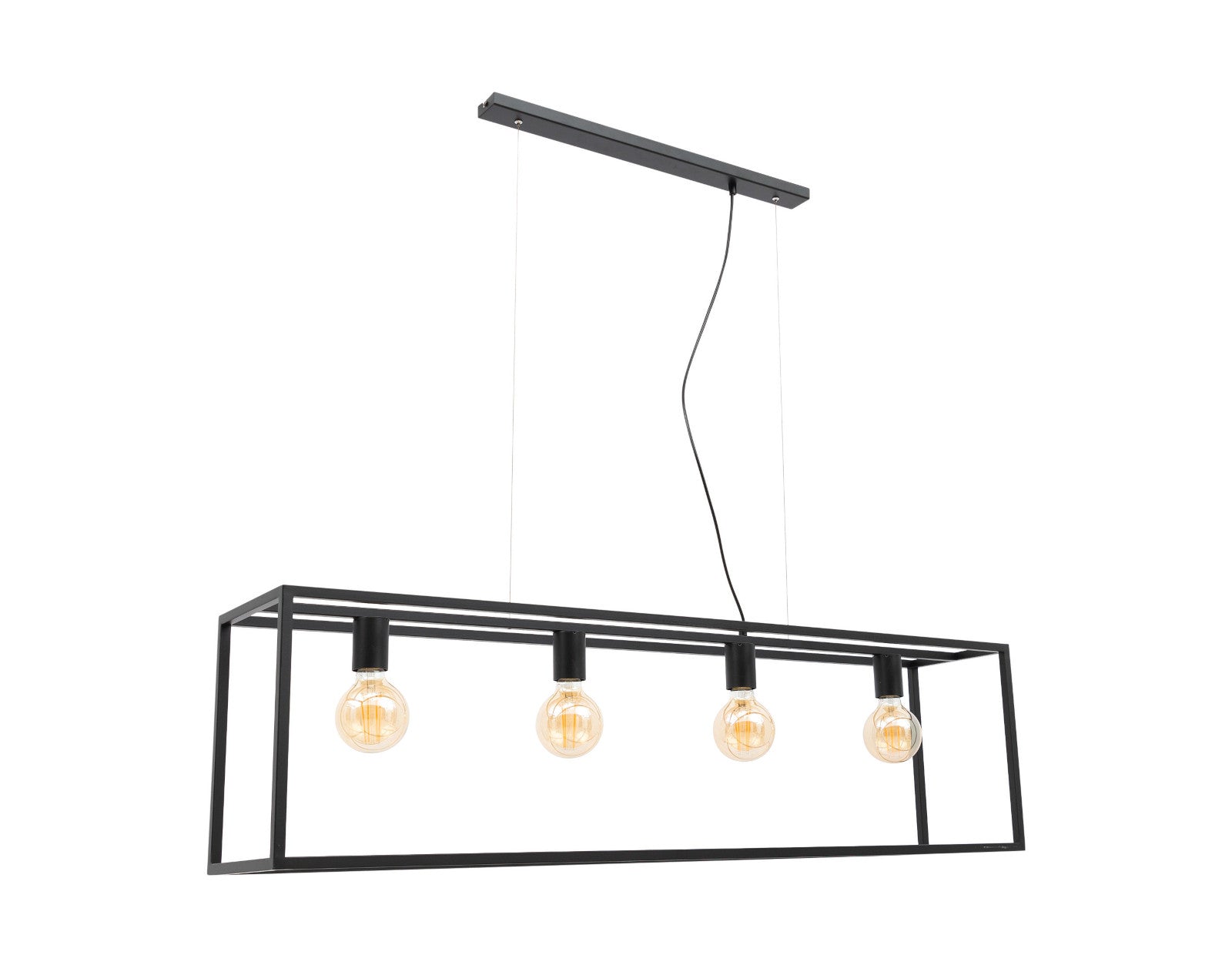 Lampa wisząca Furtim czarna 122×120 cm – 4 punkty świetlne, packshot na białym tle
