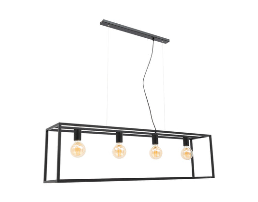 Lampa wisząca Furtim czarna 122×120 cm – 4 punkty świetlne, packshot na białym tle