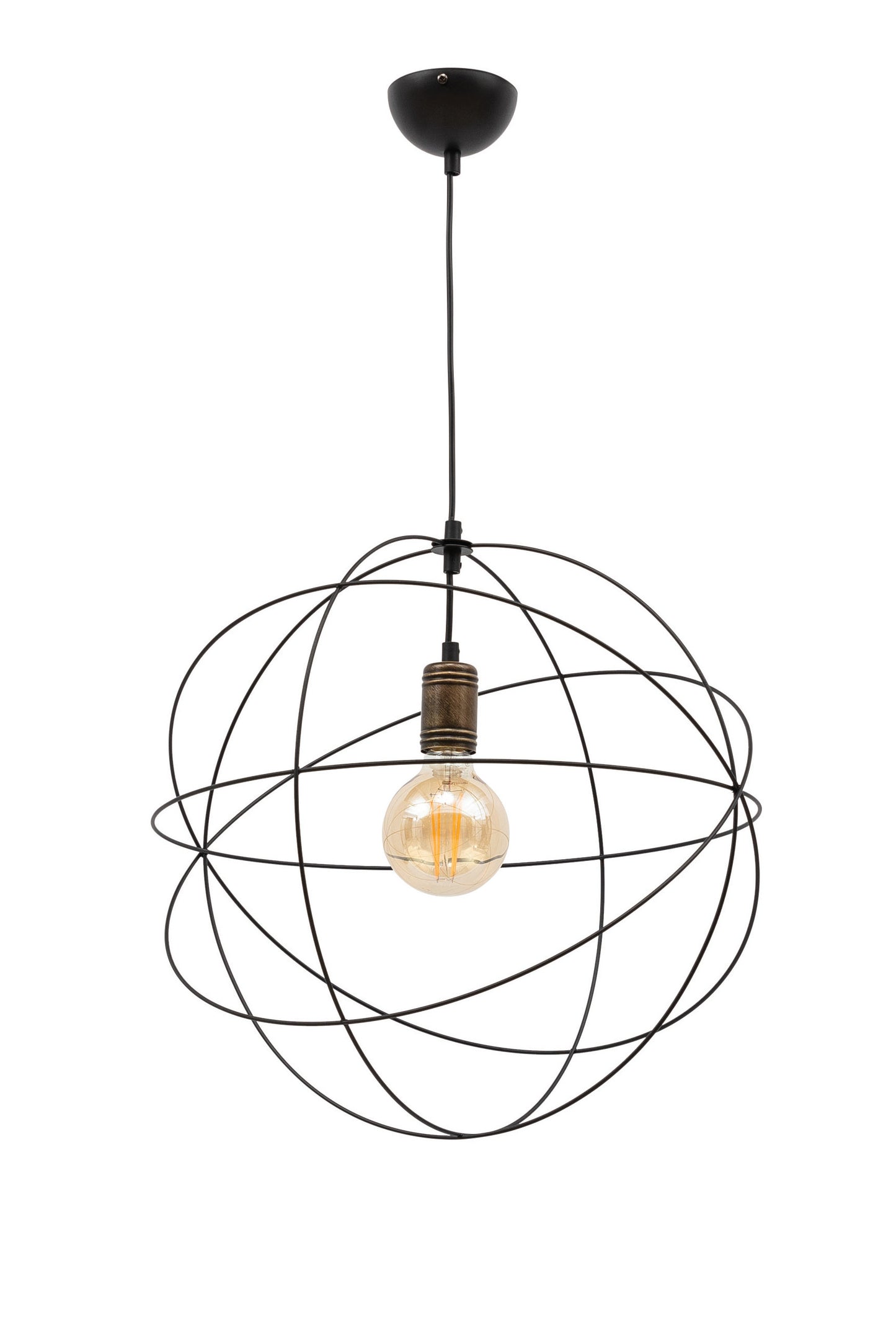 Lampa wisząca Olinto czarna 45×130 cm – packshot na białym tle (front)