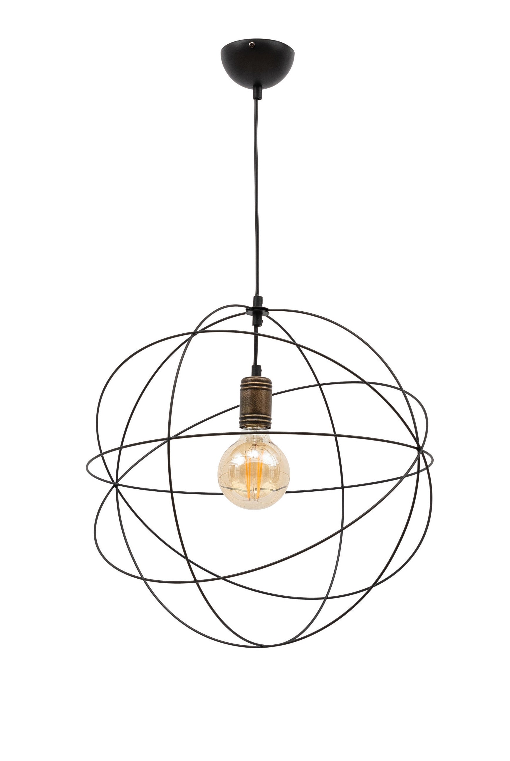 Lampa wisząca Olinto czarna 45×130 cm – packshot na białym tle (front)